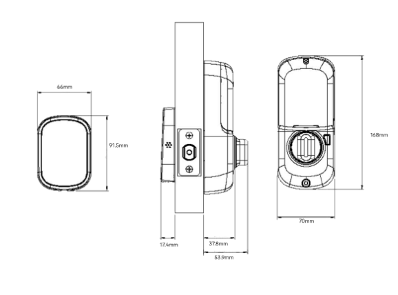 YALE ASSURE SL(KEYLEASS) SMART-READY LOCK WITH APEX 146X450 ENTRANCE SET MATT BLACK & SATIN NICKEL