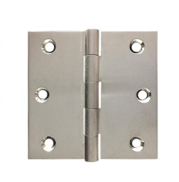 Lohala Hinge Brass 75mm x 75mm x 2.5mm Fixed Pin - Available in 4 Colours : Brushed Nickel ,Bronze ,Polished Lacquered & Satin Chrome