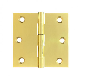 Lohala Hinge Brass 75mm x 75mm x 2.5mm Fixed Pin - Available in 4 Colours : Brushed Nickel ,Bronze ,Polished Lacquered & Satin Chrome
