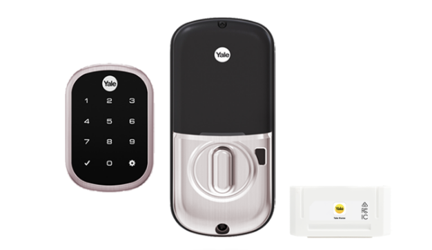 YALE ASSURE SL SMART-READY LOCK WITH APEX 147X450 ENTRANCE SET SATIN NICKEL