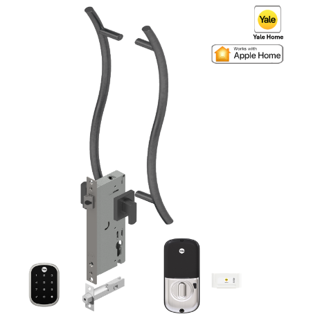 YALE ASSURE SL SMART-READY LOCK WITH APEX 147X450 ENTRANCE SET SATIN NICKEL