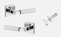 Iver Brunswick Door Lever 0424 Square Rose Polished Chrome - Passage ,Privacy & Entrance