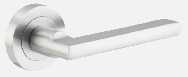 Iver Baltimore Door Lever 9215 Round Rose Brushed Chrome - Passage ,Privacy & Entrance