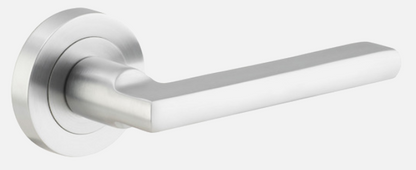 Iver Baltimore Door Lever 9215 Round Rose Brushed Chrome - Passage ,Privacy & Entrance