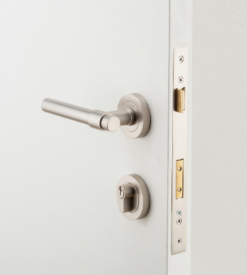 Iver Baltimore Door Lever 9215 Round Rose Brushed Chrome - Passage ,Privacy & Entrance