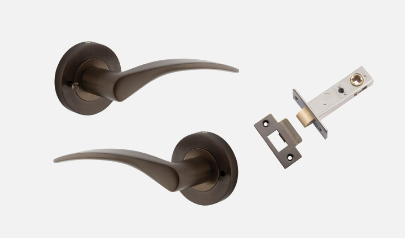 Iver Door Lever Oxford 9221 Round Rose Signature Brass - Passage, Privacy & Entrance