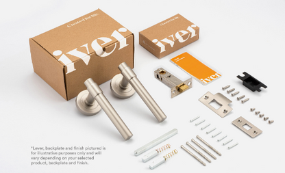 Iver Door Lever Oxford 9221 Round Rose Signature Brass - Passage, Privacy & Entrance