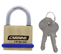 Carbine Australia 40mm Brass Padlock With Hardened 22mm x 6.3mm Shackle - Nylon Bumper Protector ( 23/25/40 )