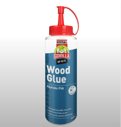 Soudal Gorilla Aliphatic PVA Wood Glue 250ml ,500ml ,1Litre ,2Litres ,4Litres &  20Litres Priced per unit - Minimum order Quantity 6 Units except 4L & 20L