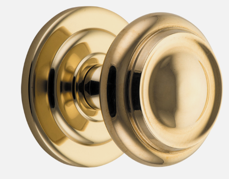 Iver Sarlat Centre Door Knob Polished Brass & Satin Nickel