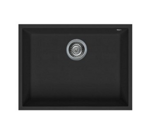 BURNS & FERALL ELLECI QUADRA GRANITEK 580 x 440MM ELGQ110-40 UNDERMOUNT & TOP MOUNT FULL BLACK & WHITE