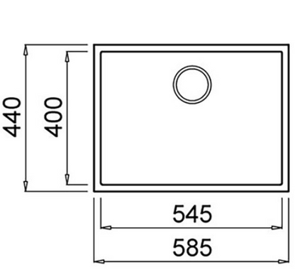 BURNS & FERALL ELLECI QUADRA GRANITEK 580 x 440MM ELGQ110-40 UNDERMOUNT & TOP MOUNT FULL BLACK & WHITE