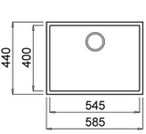 BURNS & FERALL ELLECI QUADRA GRANITEK 580 x 440MM ELGQ110-40 UNDERMOUNT & TOP MOUNT FULL BLACK & WHITE