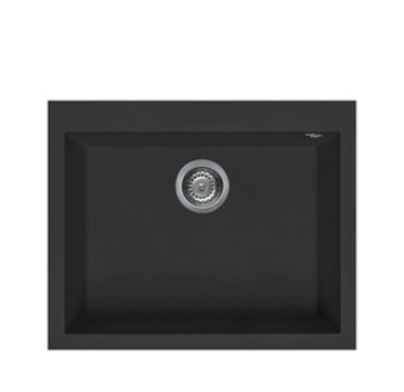 BURNS & FERALL ELLECI QUADRA GRANITEK 580 x 440MM ELGQ110-40 UNDERMOUNT & TOP MOUNT FULL BLACK & WHITE