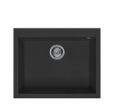 BURNS & FERALL ELLECI QUADRA GRANITEK 580 x 440MM ELGQ110-40 UNDERMOUNT & TOP MOUNT FULL BLACK & WHITE