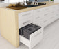 Tanova Pull Out Kitchen Bin 600mm Cab - Drawer Insert Frame & Buckets White and Charcoal