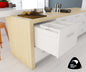 Tanova Designer Series 2 Pull Out Soft Close and Soft Close push to Open Kitchen Waste Bin  600mm 2 Buckets  -White and Charcoal