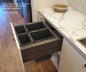 Tanova Designer Series  Pull Out Soft Close Kitchen Waste Bin 600mm Cabinets - 2 Lg & 2 Sml Bins Charcoal