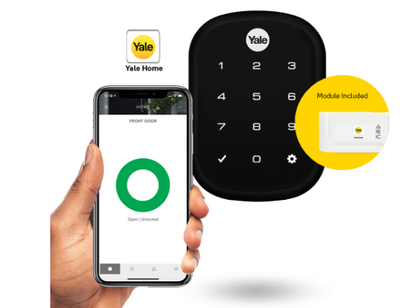 YALE ASSURE SL(KEYLEASS) SMART-READY LOCK WITH APEX 147X450 ENTRANCE SET MATT BLACK & SATIN NICKEL