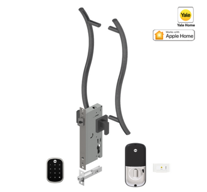 YALE ASSURE SL(KEYLEASS) SMART-READY LOCK WITH APEX 147X450 ENTRANCE SET MATT BLACK & SATIN NICKEL