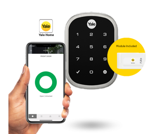 YALE ASSURE SL(KEYLEASS) SMART-READY LOCK WITH APEX 146X450 ENTRANCE SET MATT BLACK & SATIN NICKEL