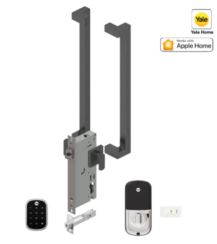 YALE ASSURE SL(KEYLEASS) SMART-READY LOCK WITH APEX 146X450 ENTRANCE SET MATT BLACK & SATIN NICKEL