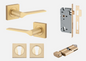 Iver Como Door Lever 0435 Square Rose Brushed Chrome - Passage ,Privacy & Entrance