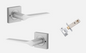 Iver Como Door Lever 0435 Square Rose Brushed Chrome - Passage ,Privacy & Entrance