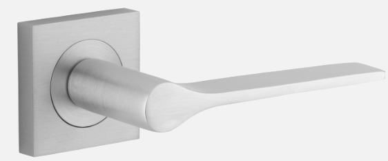 Iver Como Door Lever 0435 Square Rose Brushed Chrome - Passage ,Privacy & Entrance