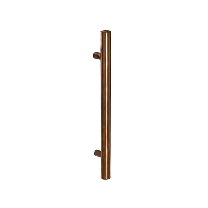MILES NELSON ENTRANCE DOOR COPPER PULL HANDLES 600MM NATURAL FINISH (PAIR) ROUND AND SQUARE