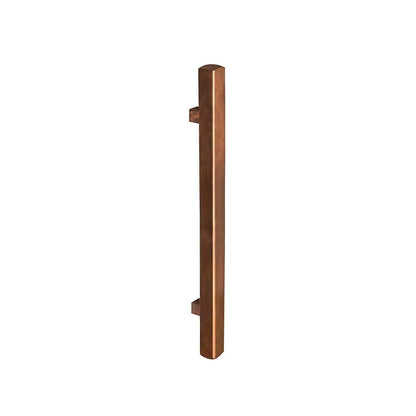 MILES NELSON ENTRANCE DOOR COPPER PULL HANDLES 600MM NATURAL FINISH (PAIR) ROUND AND SQUARE