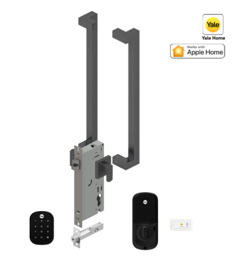 YALE ASSURE SL(KEYLEASS) SMART-READY LOCK WITH APEX 146X450 ENTRANCE SET MATT BLACK & SATIN NICKEL