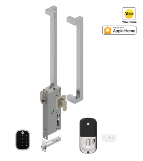 YALE ASSURE SL(KEYLEASS) SMART-READY LOCK WITH APEX 146X450 ENTRANCE SET MATT BLACK & SATIN NICKEL