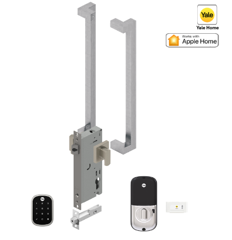 YALE ASSURE SL(KEYLEASS) SMART-READY LOCK WITH APEX 146X450 ENTRANCE SET MATT BLACK & SATIN NICKEL