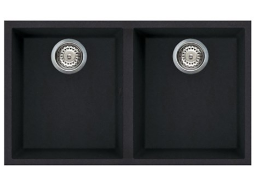 BURNS & FERALL ELLECI QUADRA GRANITEK SINGLE & DOUBLE UNDERMOUNT & TOP MOUNT FULL BLACK