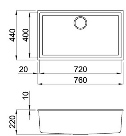 BURNS & FERALL ELLECI QUADRA GRANITEK SINGLE & DOUBLE UNDERMOUNT & TOP MOUNT FULL BLACK