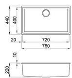 BURNS & FERALL ELLECI QUADRA GRANITEK SINGLE & DOUBLE UNDERMOUNT & TOP MOUNT FULL BLACK