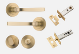 Iver Annecy Door Lever 0451 Round Rose Brushed Brass - Passage ,Privacy & Entrance