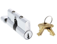 Carbine Australia Screen Door Cylinder & Turn Floating Cam - 5 pin Handed Left Easy Rekey Features No Circlip - Chrome Plate