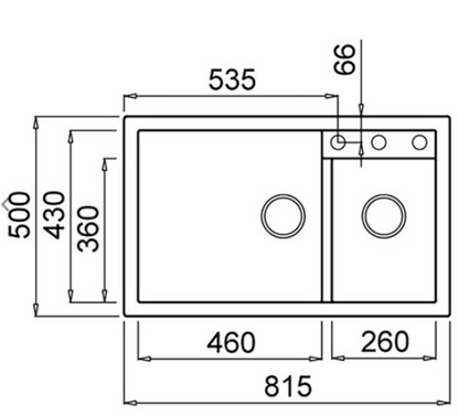 BURNS & FERALL ELLECI QUADRA GRANITEK ELGQ440-40 DOUBLE UNDERMOUNT & TOP MOUNT FULL BLACK