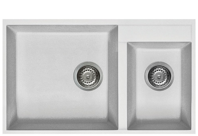 BURNS & FERALL ELLECI QUADRA GRANITEK ELGQ440-40 DOUBLE UNDERMOUNT & TOP MOUNT FULL BLACK