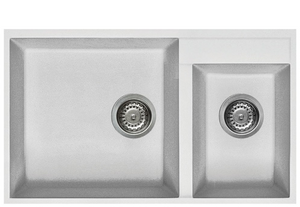 BURNS & FERALL ELLECI QUADRA GRANITEK ELGQ440-40 DOUBLE UNDERMOUNT & TOP MOUNT FULL BLACK