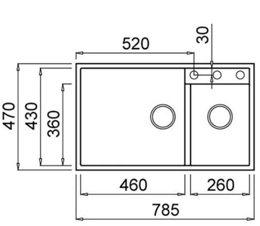 BURNS & FERALL ELLECI QUADRA GRANITEK ELGQ440-40 DOUBLE UNDERMOUNT & TOP MOUNT FULL BLACK