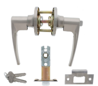 Carbine Australia Kingston Entrance Set - Key Outside Button in Locks Outside 60/70mm Backset Satin Nickel Available in Entrance ,Passage & Privacy