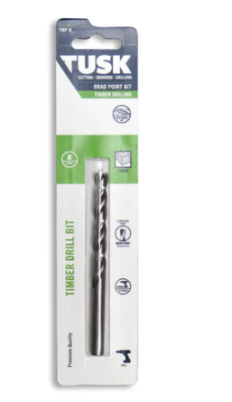 Tusk Heavy Duty Timber Brad Point Drill Bits - 8mm x 117mm ,10mm x 133mm ,12mm x 151mm &13mm x 151mm