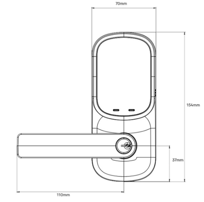 YALE ASSURE KEYED DIGITAL LEVER LOCK SMART-READY - LEVER L3 BLACK & SATIN NICKEL