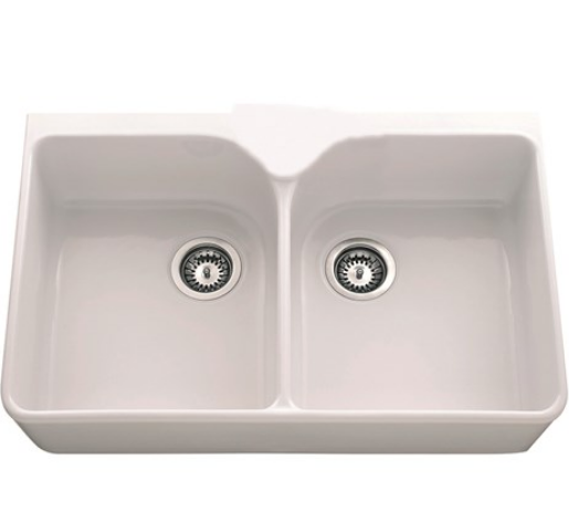 BURNS & FERALL CHAMBORD CLOTAIRE I ,II & III - WHITE CERAMIC SINGLE ( 595x500mm ) ,DOUBLE ( 800x500mm )  & THIRD WITH TAP LANDING ( 315+510mm ) BUTLER SINK