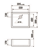 BURNS & FERALL CHAMBORD CLOTAIRE I ,II & III - WHITE CERAMIC SINGLE ( 595x500mm ) ,DOUBLE ( 800x500mm )  & THIRD WITH TAP LANDING ( 315+510mm ) BUTLER SINK