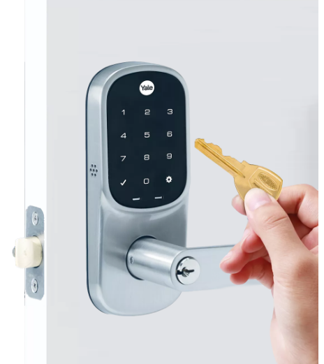 YALE ASSURE KEYED DIGITAL LEVER LOCK SMART-READY - LEVER L3 BLACK & SATIN NICKEL