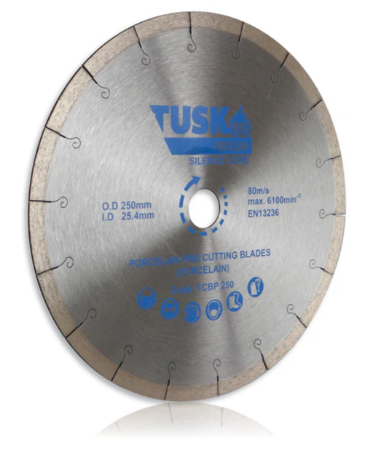 Tusk Heavy Duty Porcelain Pro Cutting Blades 250 x 2.2/1.8 x 10 x 25.4 Silence Core ,300 x 2.2/1.8 x 10 x 25.4 & 350 x 2.6/2.0 x 10 x 25.4